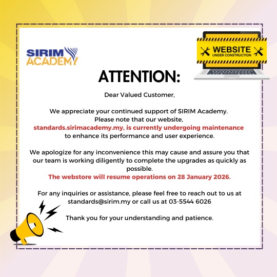 SIRIM Academy Website Under Maintenance